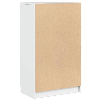 Shoe Cabinet High Gloss White 59x35x100.5 cm Engineered Wood