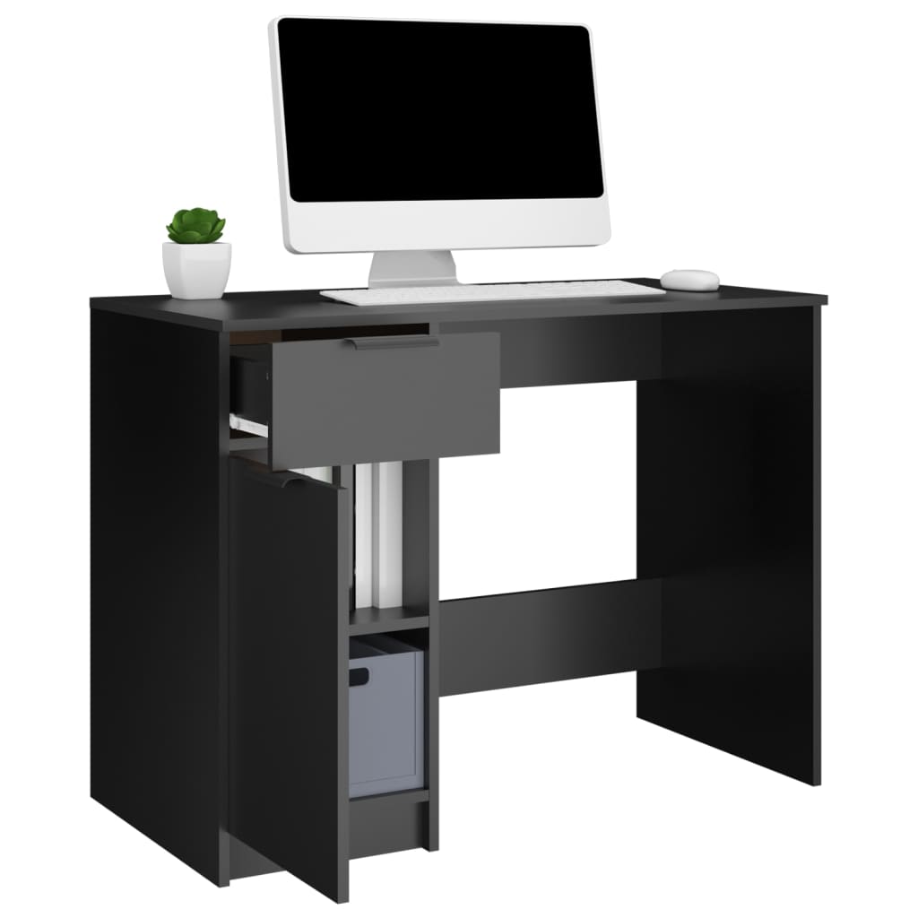 Desk Black 100x50x75 cm Engineered Wood