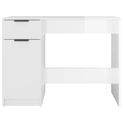 Desk High Gloss White 100x50x75 cm Engineered Wood