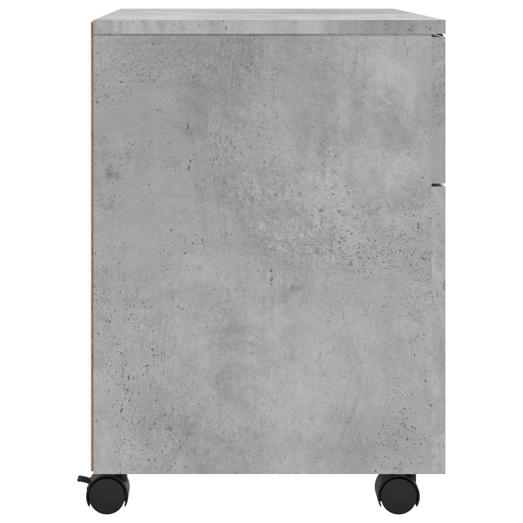 Mobile File Cabinet with Wheels Concrete Grey 45x38x54 cm Engineered Wood