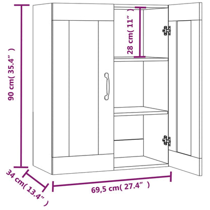 Hanging Wall Cabinet Sonoma Oak 69.5x34x90 cm