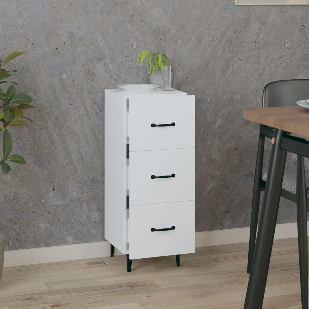 Sideboard White 34.5x34x90 cm Engineered Wood