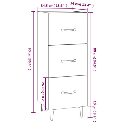 Sideboard White 34.5x34x90 cm Engineered Wood