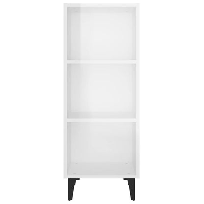 Sideboard High Gloss White 34.5x32.5x90 cm Engineered Wood