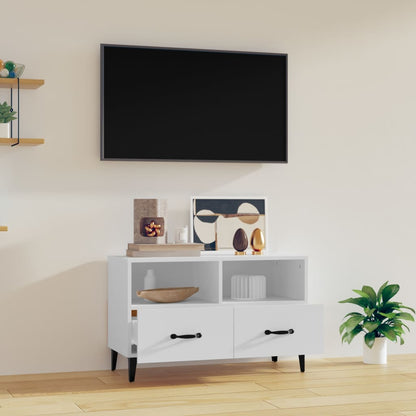 TV Cabinet White 80x36x50 cm Engineered Wood