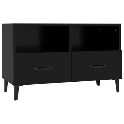 TV Cabinet Black 80x36x50 cm Engineered Wood