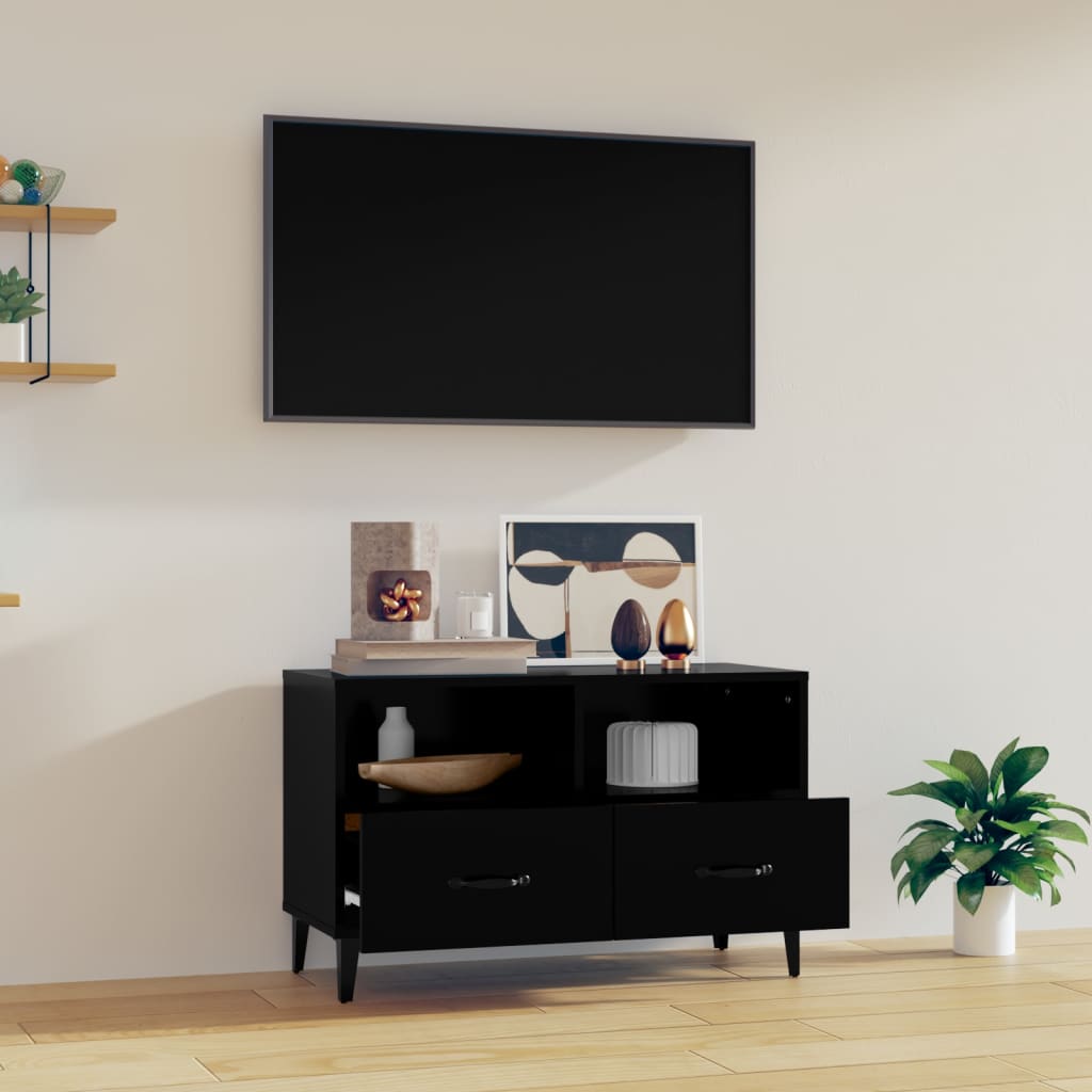 TV Cabinet Black 80x36x50 cm Engineered Wood