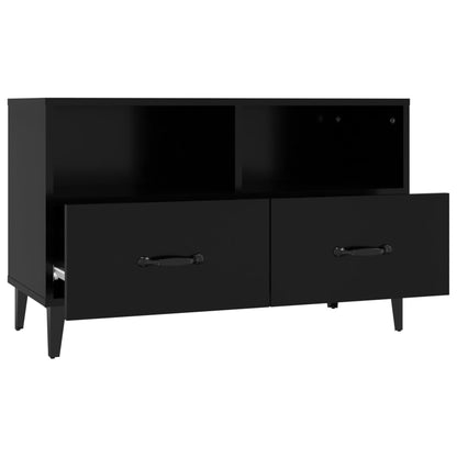 TV Cabinet Black 80x36x50 cm Engineered Wood