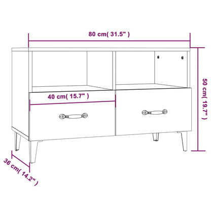 TV Cabinet Black 80x36x50 cm Engineered Wood