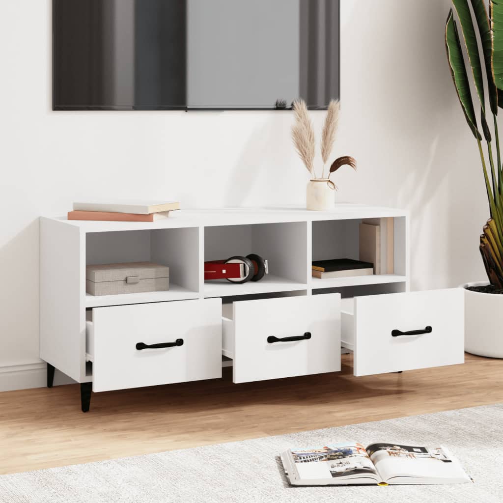 TV Cabinet White 102x35x50 cm Engineered Wood