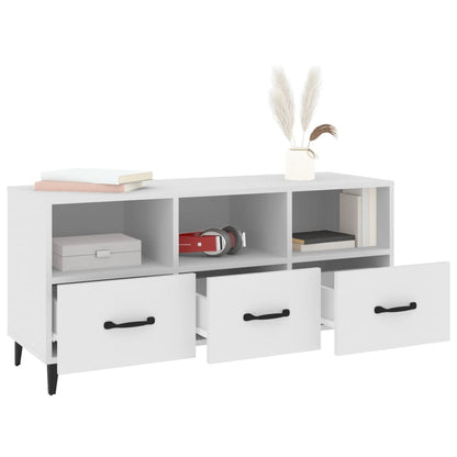 TV Cabinet White 102x35x50 cm Engineered Wood