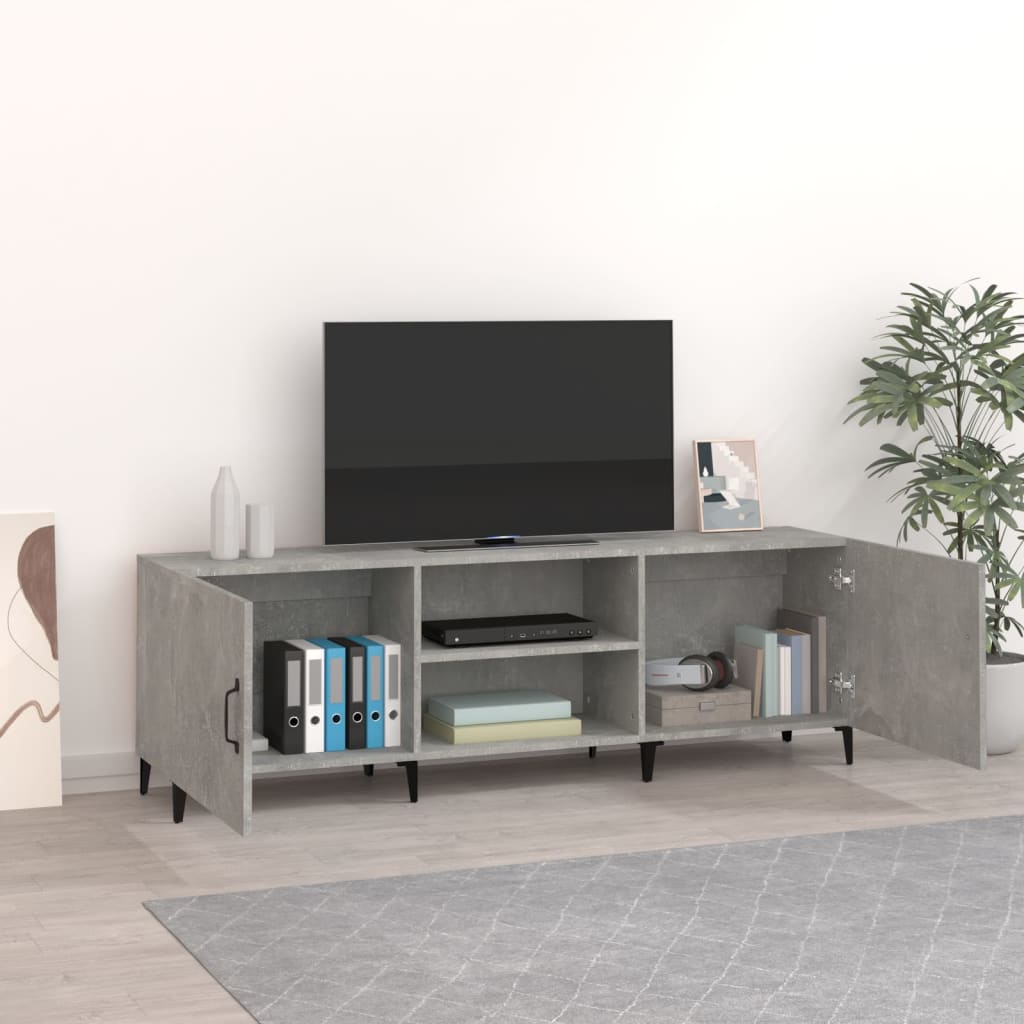 TV Cabinet Concrete Grey 150x30x50 cm Engineered Wood