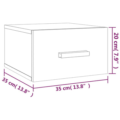 Wall-mounted Bedside Cabinet White 35x35x20 cm