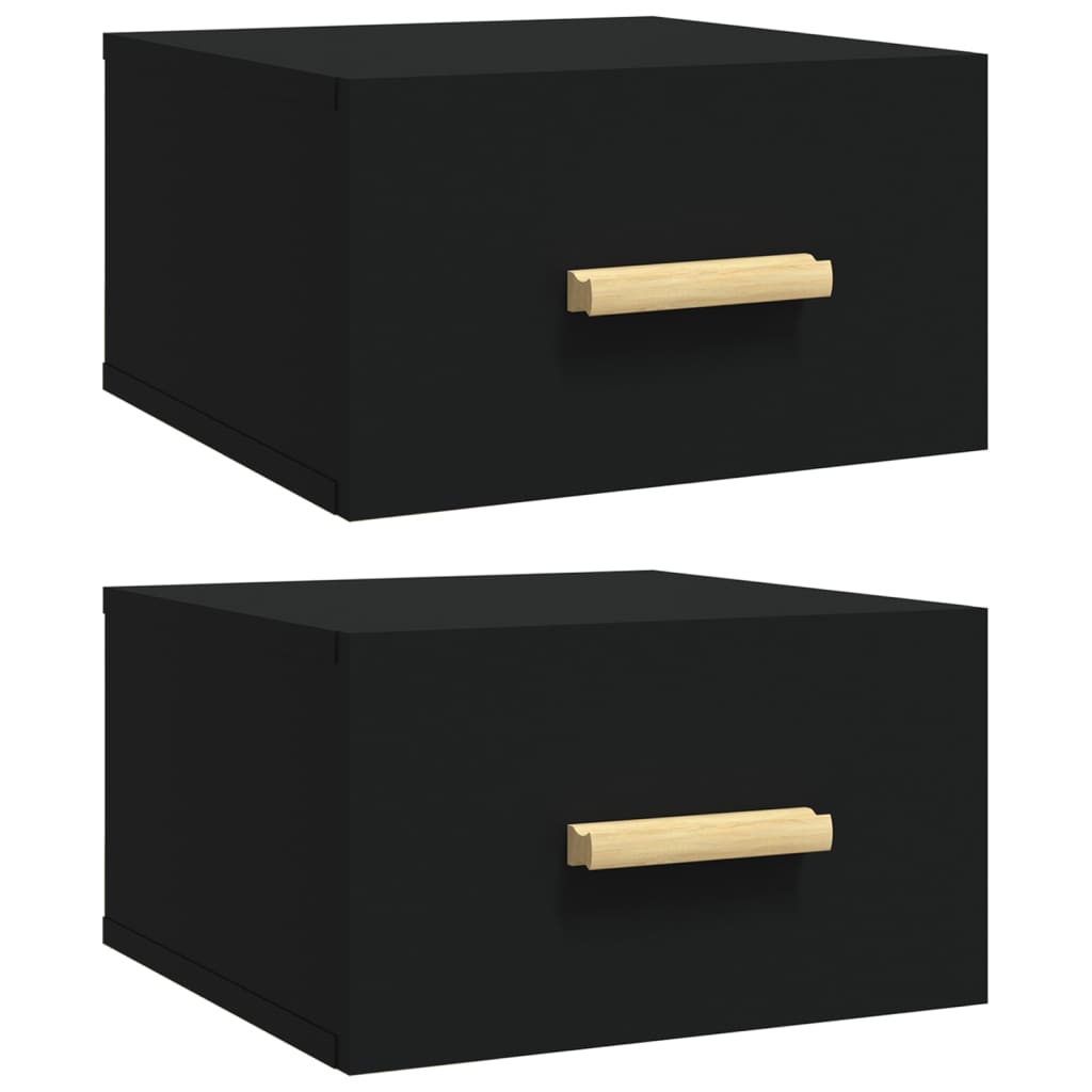 Wall-mounted Bedside Cabinets 2 pcs Black 35x35x20 cm