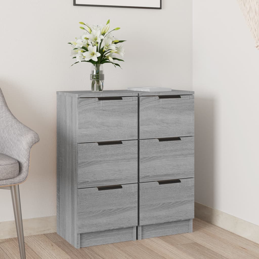 Sideboards 2 pcs Grey Sonoma 30x30x70 cm Engineered Wood