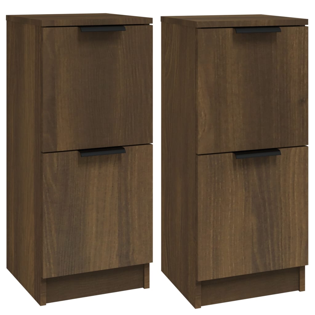 Sideboards 2 pcs Brown Oak 30x30x70 cm Engineered Wood