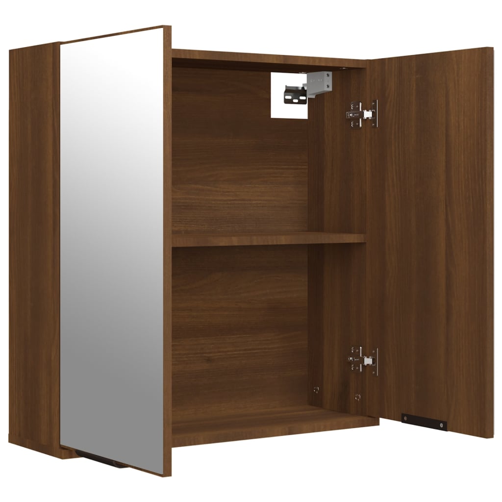 Bathroom Mirror Cabinet Brown Oak 64x20x67 cm