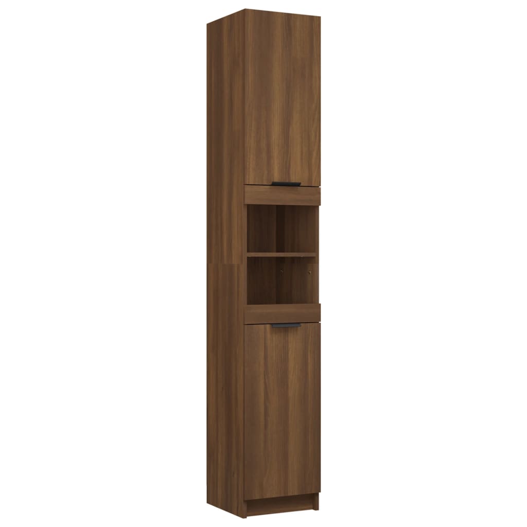 Bathroom Cabinet Brown Oak 32x34x188.5 cm Engineered Wood