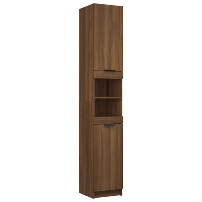 Bathroom Cabinet Brown Oak 32x34x188.5 cm Engineered Wood