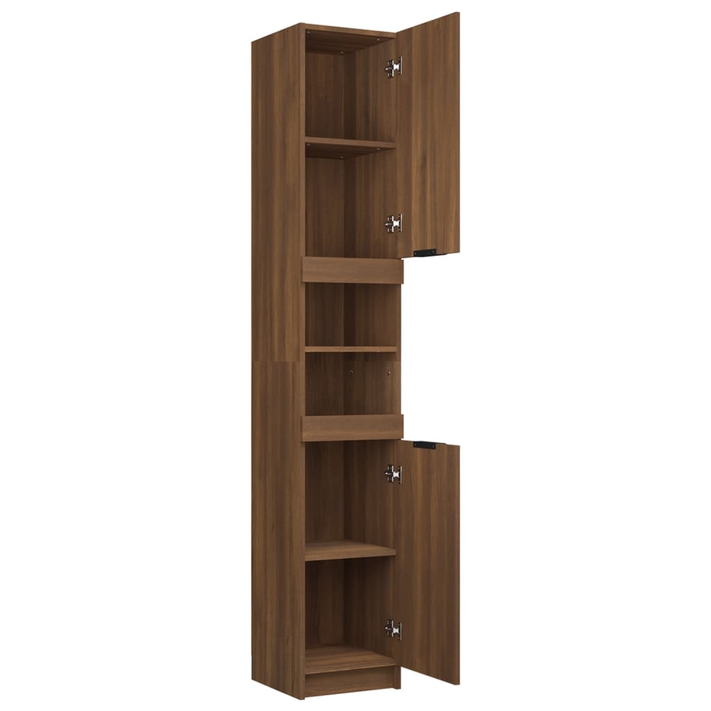 Bathroom Cabinet Brown Oak 32x34x188.5 cm Engineered Wood