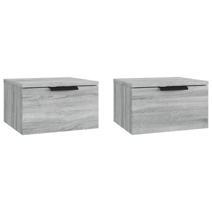 Wall-mounted Bedside Cabinets 2 pcs Grey Sonoma 34x30x20 cm