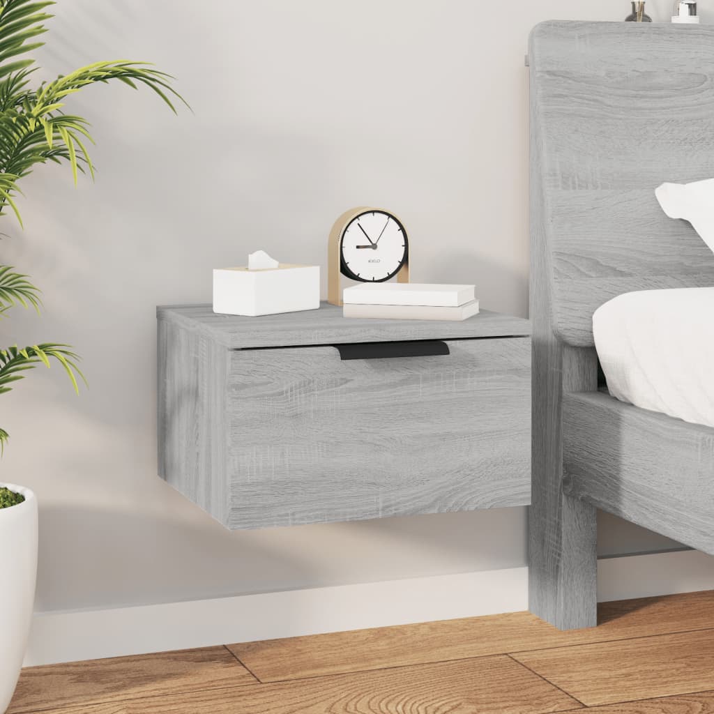 Wall-mounted Bedside Cabinets 2 pcs Grey Sonoma 34x30x20 cm