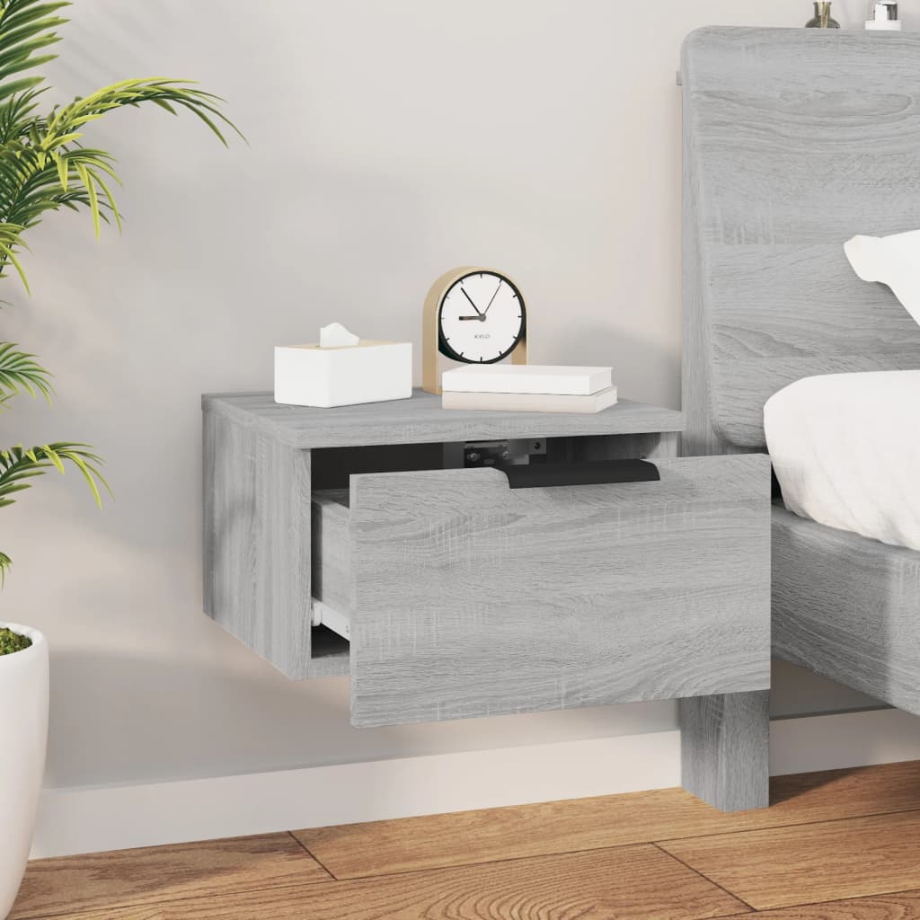 Wall-mounted Bedside Cabinets 2 pcs Grey Sonoma 34x30x20 cm