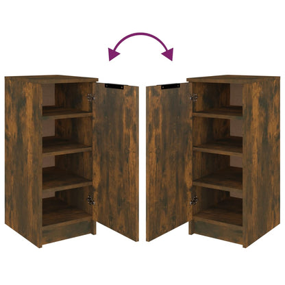 Shoe Cabinet Smoked Oak 30x35x70 cm Engineered Wood