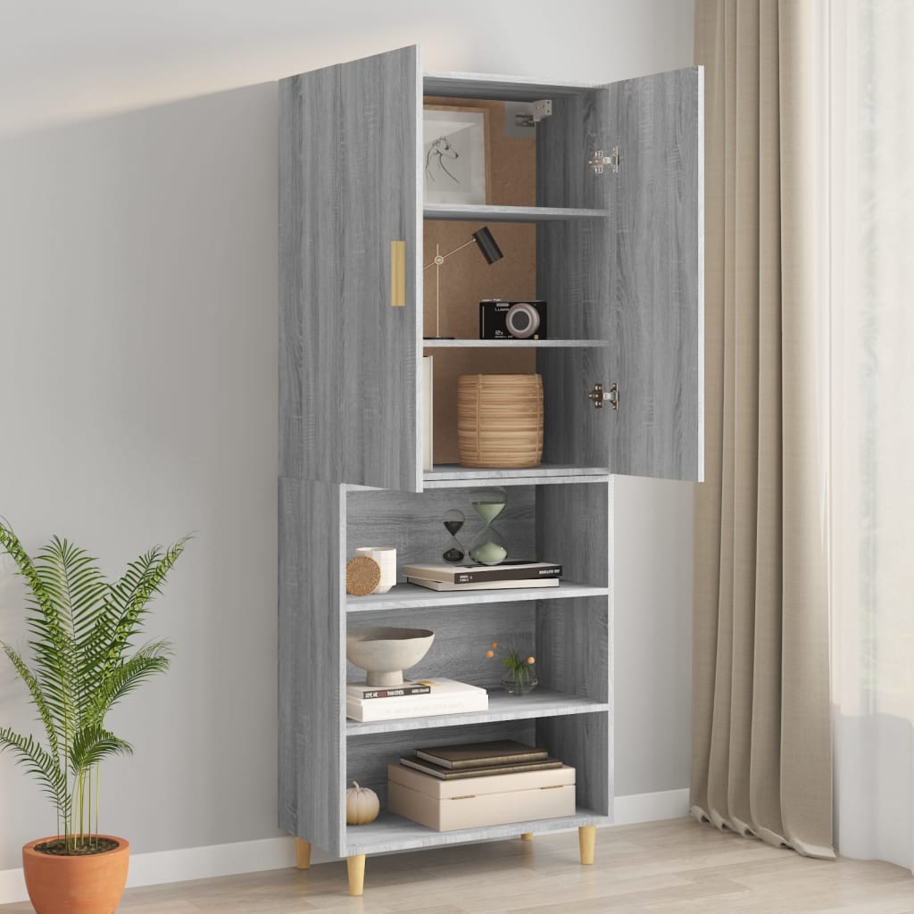 Hanging Wall Cabinet Grey Sonoma 69.5x34x90 cm