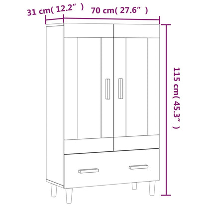 Highboard Grey Sonoma 70x31x115 cm Engineered Wood