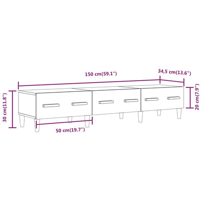 TV Cabinet Grey Sonoma 150x34.5x30 cm Engineered Wood