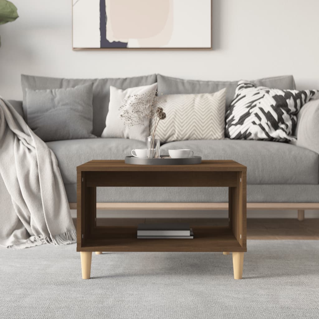 Coffee Table Brown Oak 60x50x40 cm Engineered Wood