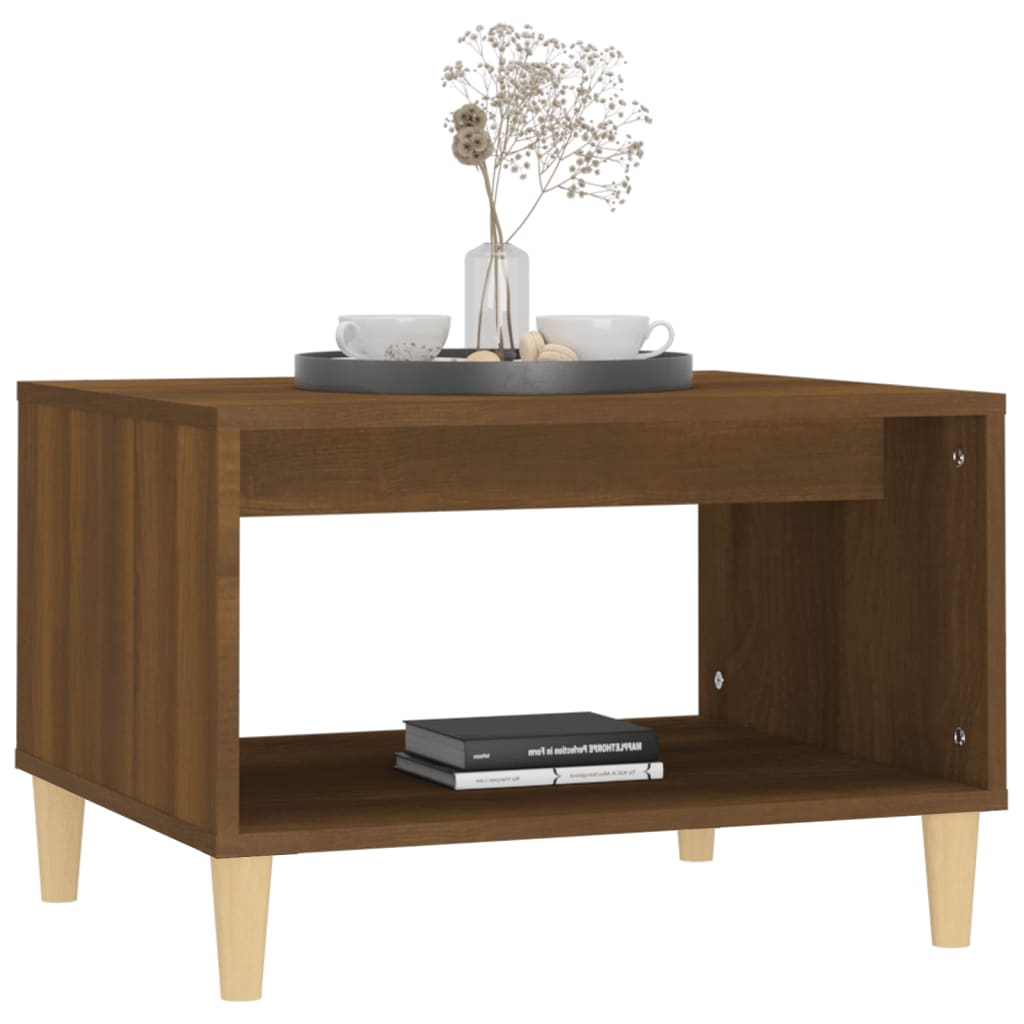Coffee Table Brown Oak 60x50x40 cm Engineered Wood