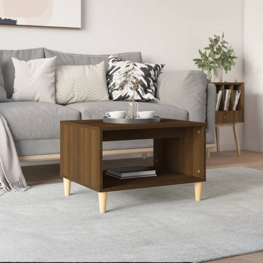 Coffee Table Brown Oak 60x50x40 cm Engineered Wood