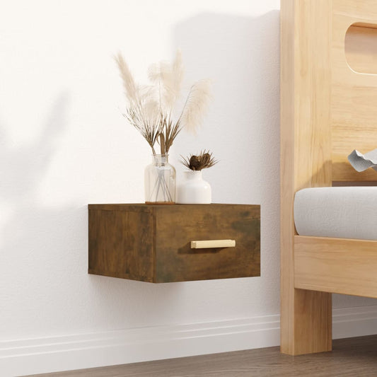 Wall-mounted Bedside Cabinet Smoked Oak 35x35x20 cm