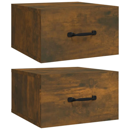 Wall-mounted Bedside Cabinets 2 pcs Smoked Oak 35x35x20 cm