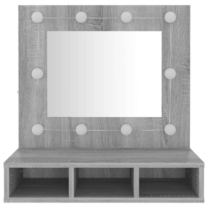 Mirror Cabinet with LED Grey Sonoma 60x31.5x62 cm