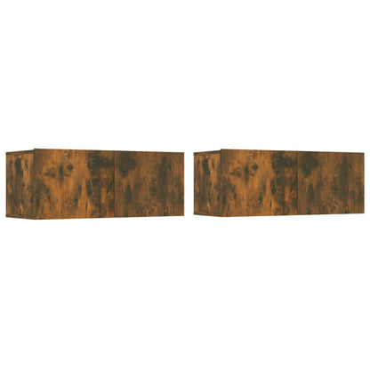 TV Cabinets 2 pcs Smoked Oak 80x30x30 cm Engineered Wood