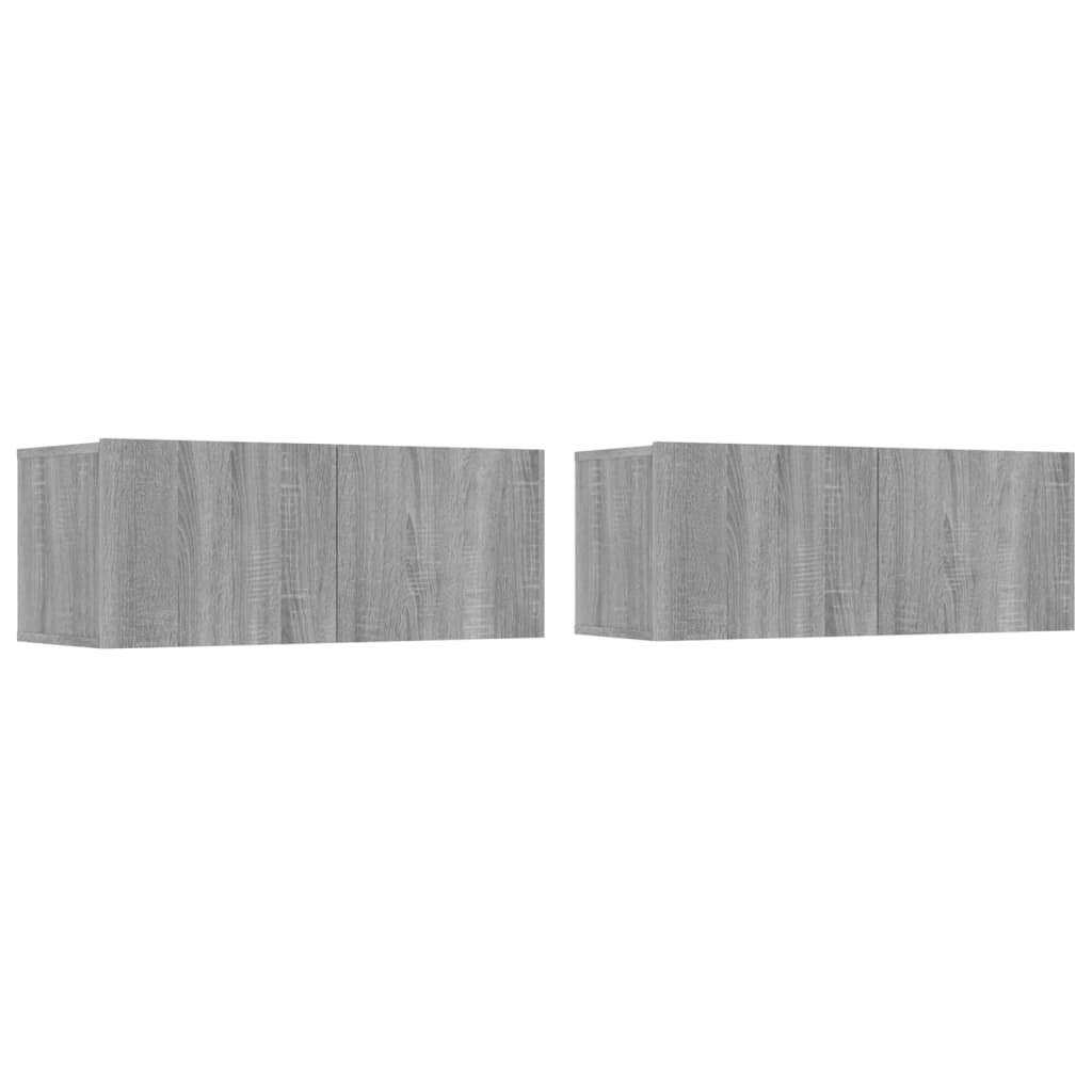 TV Cabinets 2 pcs Grey Sonoma 80x30x30 cm Engineered Wood