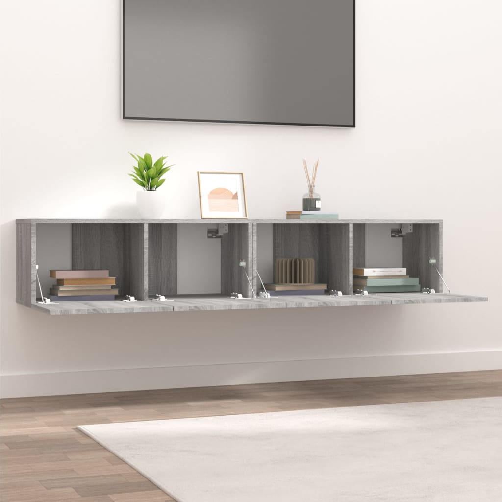 TV Cabinets 2 pcs Grey Sonoma 80x30x30 cm Engineered Wood