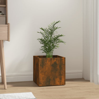 Planter Box Smoked Oak 40x40x40 cm Engineered Wood