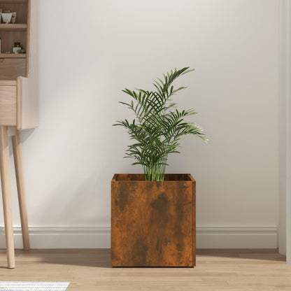 Planter Box Smoked Oak 40x40x40 cm Engineered Wood