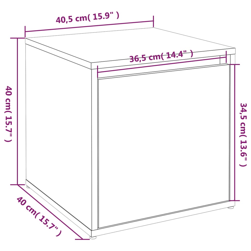 Box Drawer Smoked Oak 40.5x40x40 cm Engineered Wood