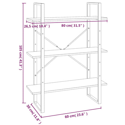 Book Cabinet Grey Sonoma 80x30x105 cm Engineered Wood