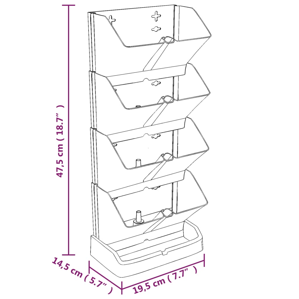 Vertical Garden Plant Set 4 pcs Anthracite Polypropylene