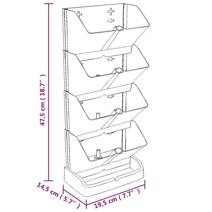 Vertical Garden Plant Set 4 pcs Anthracite Polypropylene