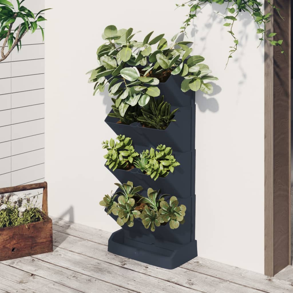 Vertical Garden Plant Set 4 pcs Anthracite Polypropylene