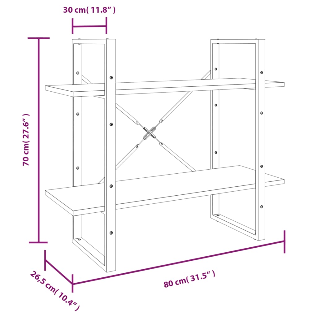 5-Tier Book Cabinet Grey Sonoma 80x30x175 cm Engineered Wood