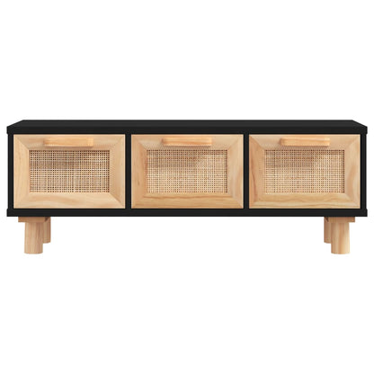 Coffee Table Black 80x40x30 cm Engineered Wood&Solid Wood Pine