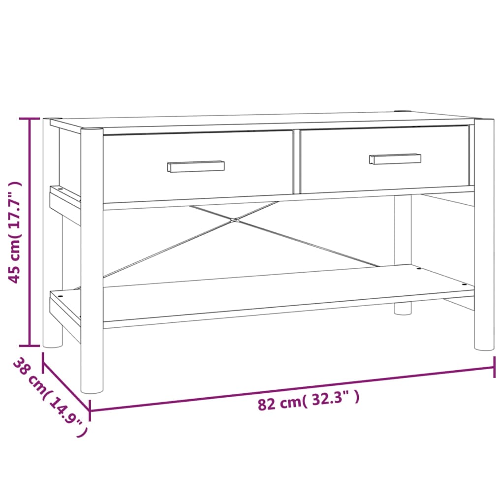 TV Cabinet White 82x38x45 cm Engineered Wood